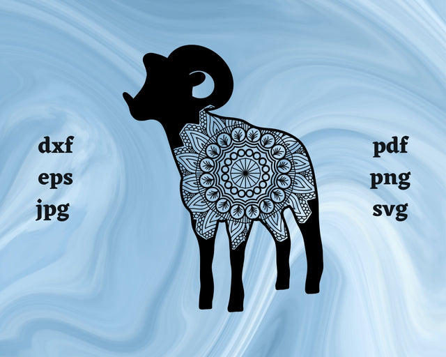 Floral Dall Sheep SVG Cut File SVG Northern Light SVG 