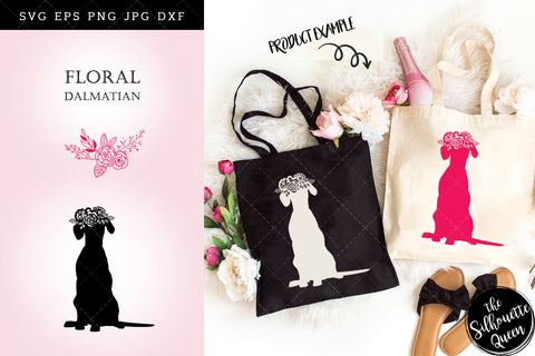 Floral Dalmatian Dog svg file for cricut, for silhouette, cut eps, cutting png, cuttable dxf, Instant Download design SVG Loveleen Kaur 