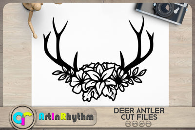 Floral Deer Antler svg, Floral animals svg SVG Artinrhythm shop 