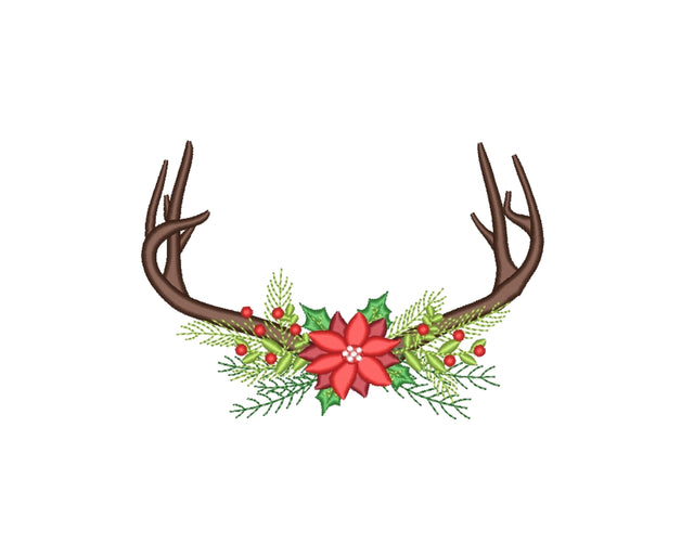 Floral Deer Antlers Machine Embroidery Design Embroidery/Applique DESIGNS Nino Nadaraia 