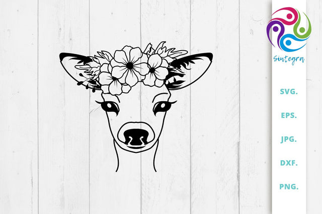Floral Deer Svg File SVG Sintegra 
