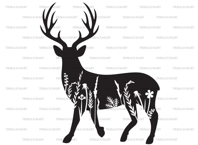 Floral Deer SVG TribaliumArtSF 