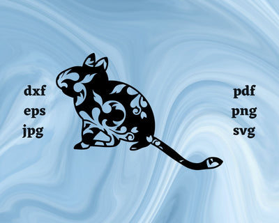 Floral Degu SVG Cut File SVG Northern Light SVG 