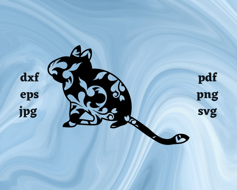 Floral Degu SVG Cut File SVG Northern Light SVG 