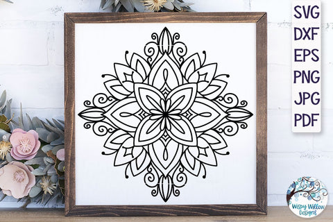 Floral Diamond Mandala SVG SVG Wispy Willow Designs 
