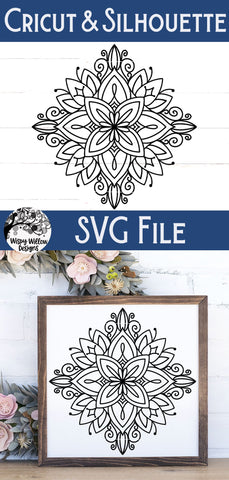 Floral Diamond Mandala SVG SVG Wispy Willow Designs 
