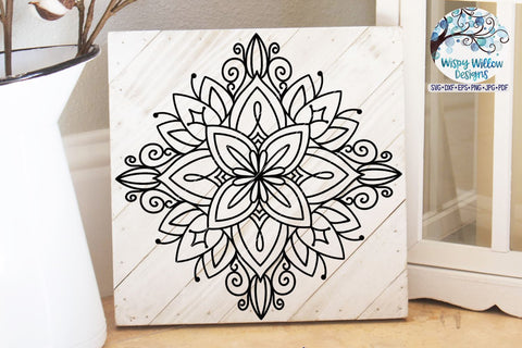 Floral Diamond Mandala SVG SVG Wispy Willow Designs 