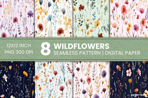 Floral Digital Paper | Sublimation Background SVG SvgOcean 