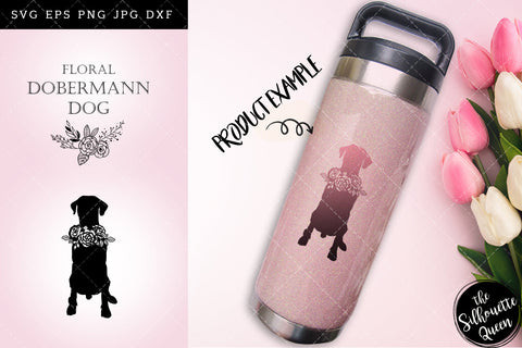 Floral Dobermann Dog svg file for cricut, for silhouette, cut eps, cutting png, cuttable dxf, Instant Download design SVG Loveleen Kaur 