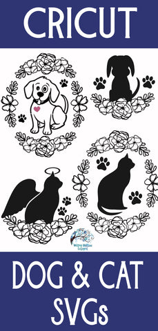 Floral Dog and Cat SVG Bundle SVG Wispy Willow Designs 