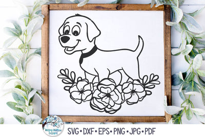 Floral Dog SVG SVG Wispy Willow Designs 