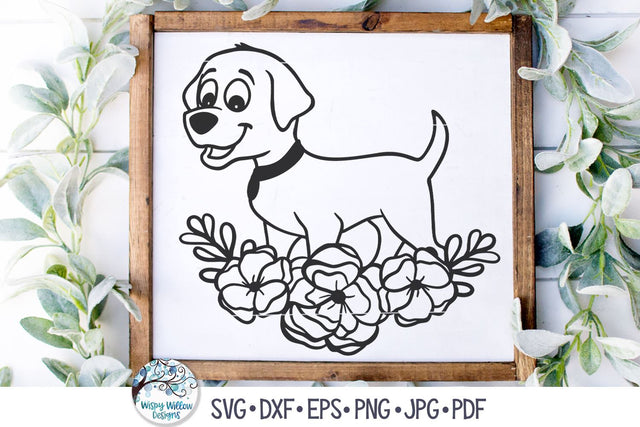 Floral Dog SVG SVG Wispy Willow Designs 