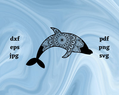 Floral Dolphin SVG Cut File SVG Northern Light SVG 