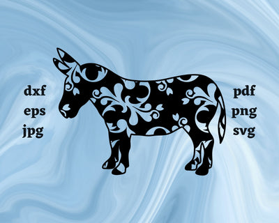 Floral Donkey SVG Cut File SVG Northern Light SVG 