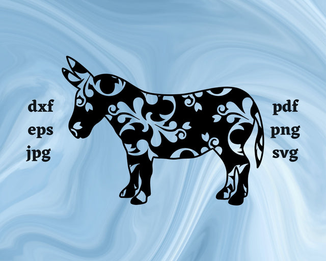 Floral Donkey SVG Cut File SVG Northern Light SVG 