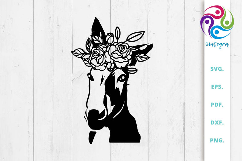 Floral Donkey Svg File SVG Sintegra 