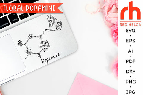 Floral Dopamine SVG - Flower Molecule Cut File SVG RedHelgaArt 