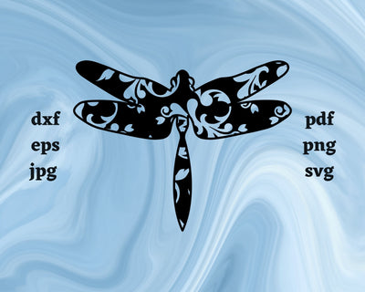 Floral Dragonfly SVG Cut File SVG Northern Light SVG 