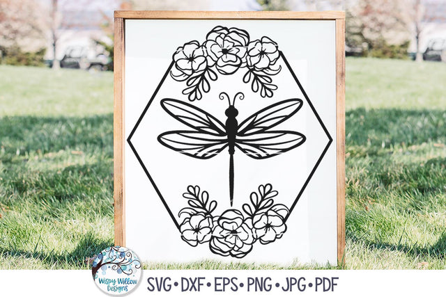Floral Dragonfly Svg SVG Wispy Willow Designs 
