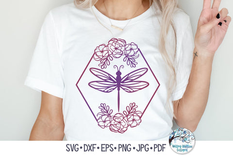 Floral Dragonfly Svg SVG Wispy Willow Designs 