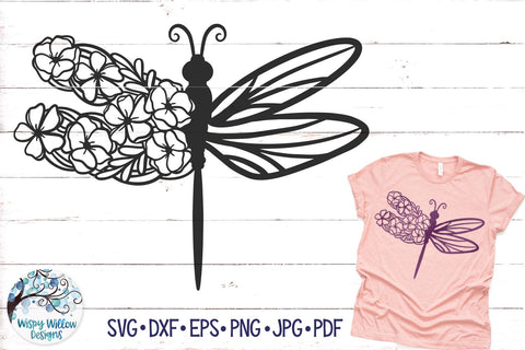 Floral Dragonfly SVG SVG Wispy Willow Designs 