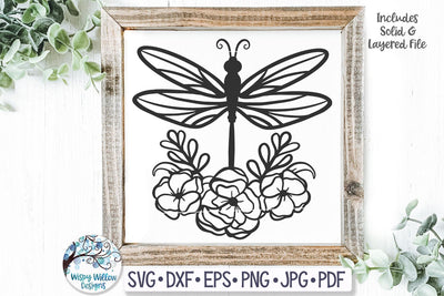 Floral Dragonfly Svg SVG Wispy Willow Designs 