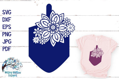 Floral Dreidel SVG SVG Wispy Willow Designs 