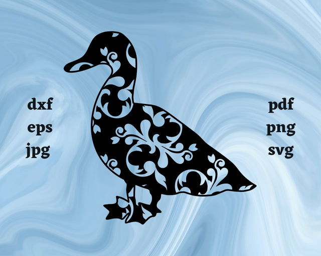 Floral Duck SVG Cut File SVG Northern Light SVG 