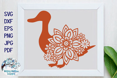 Floral Duck Svg SVG Wispy Willow Designs 