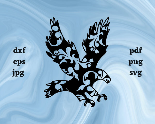 Floral Eagle SVG Cut File SVG Northern Light SVG 