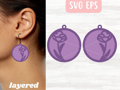 Floral Earring SVG Template for Cricut or Glowforge SVG Apple Grove Designs 