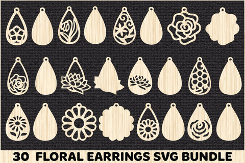 Floral Earrings Svg Bundle SVG Creativeart88 