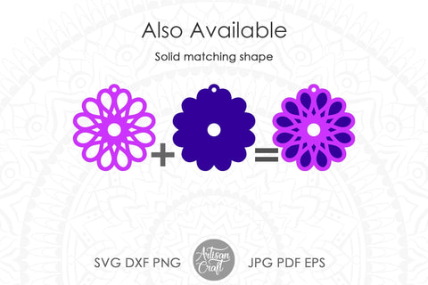 Floral earrings SVG, cut file, flower shaped earrings SVG Artisan Craft SVG 