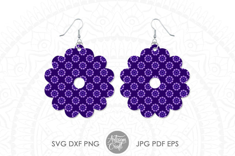 Floral earrings SVG, cut file, flower shaped earrings SVG Artisan Craft SVG 