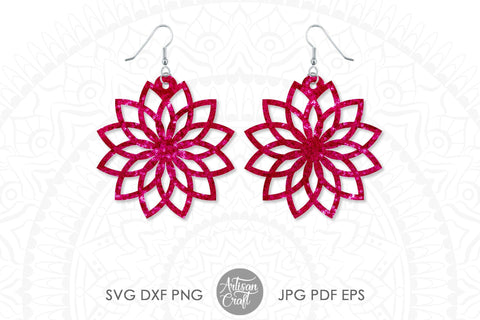 Floral earrings SVG cut file SVG Artisan Craft SVG 