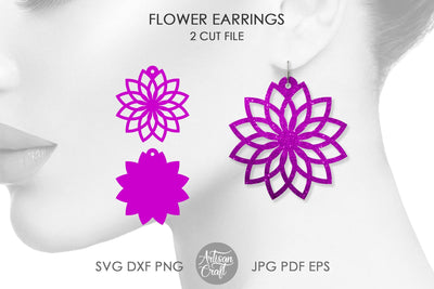 Floral earrings SVG cut file SVG Artisan Craft SVG 