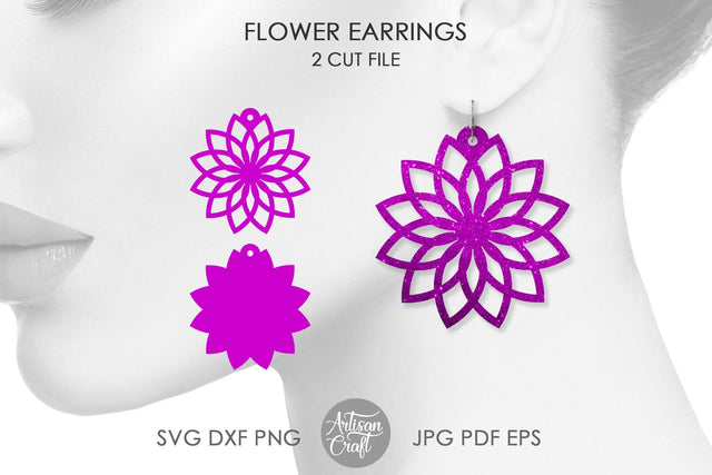 Floral earrings SVG cut file SVG Artisan Craft SVG 