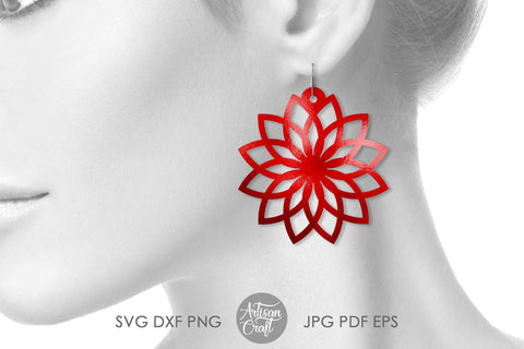 Floral earrings SVG cut file SVG Artisan Craft SVG 