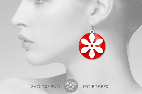 Floral earrings SVG files for laser SVG Artisan Craft SVG 