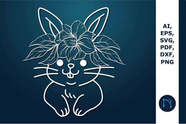Floral Easter bunny cut SVG for Cricut SVG MD JOYNAL ABDIN 