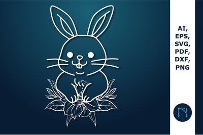 Floral Easter bunny cut SVG for Cricut SVG MD JOYNAL ABDIN 