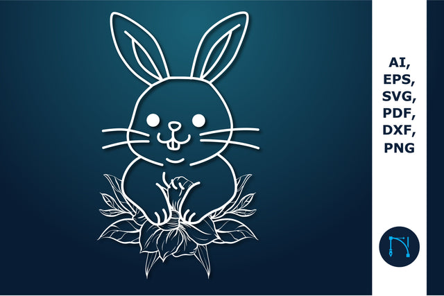 Floral Easter bunny cut SVG for Cricut SVG MD JOYNAL ABDIN 