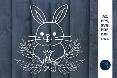 Floral Easter bunny cut SVG for Cricut SVG MD JOYNAL ABDIN 