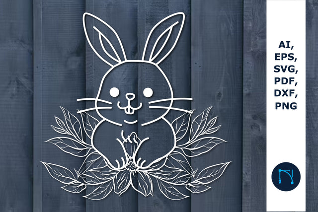 Floral Easter bunny cut SVG for Cricut SVG MD JOYNAL ABDIN 