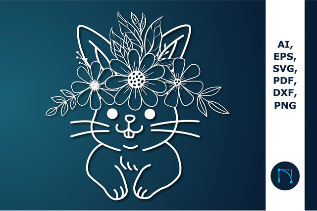 Floral Easter bunny cut SVG for Cricut SVG MD JOYNAL ABDIN 