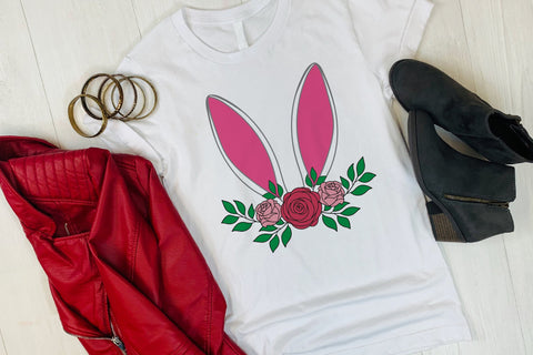 Floral Easter Bunny Ears, Easter SVG SVG SmmrDesign 