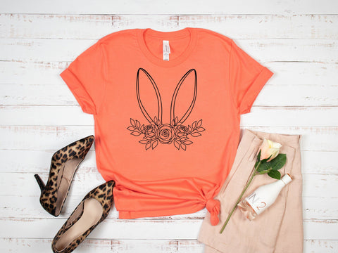 Floral Easter Bunny Ears, Easter SVG SVG SmmrDesign 