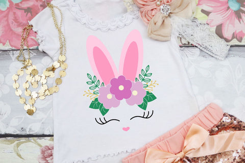 Floral Easter Bunny Face SVG Morgan Day Designs 