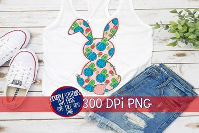 Floral Easter Bunny PNG For Sublimation Sublimation Greedy Stitches 