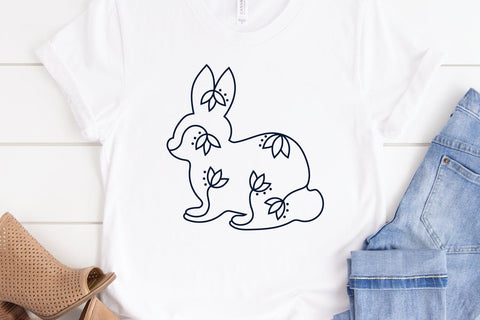 Floral Easter Bunny SVG Cut file SVG Green Island Art 